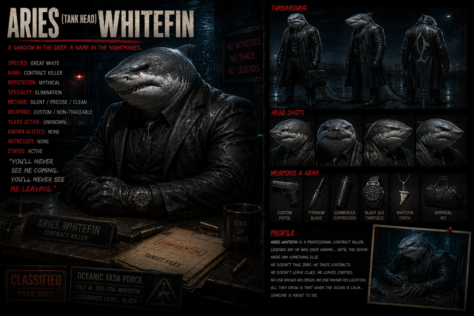 Aries 'Tank Head' Whitefin
